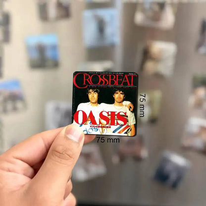 Rock O-Oasis Band  Fridge Magnet Photo Personalized For Office Family Kitchen Refrigerator Friends Gift Holiday Decor