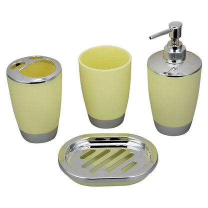 Plastic Bamboo Plastic Combination Bathroom Set, Toilet Accessories, Imitation Resin, 1 Set, 4 Piece Set