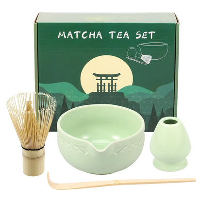 5Pcs Matcha Set Elegant Matcha Tea Set Includes Matcha Bowl Matcha Whisk Holder Bamboo Matcha Whisk and Scoop for Tea Lovers