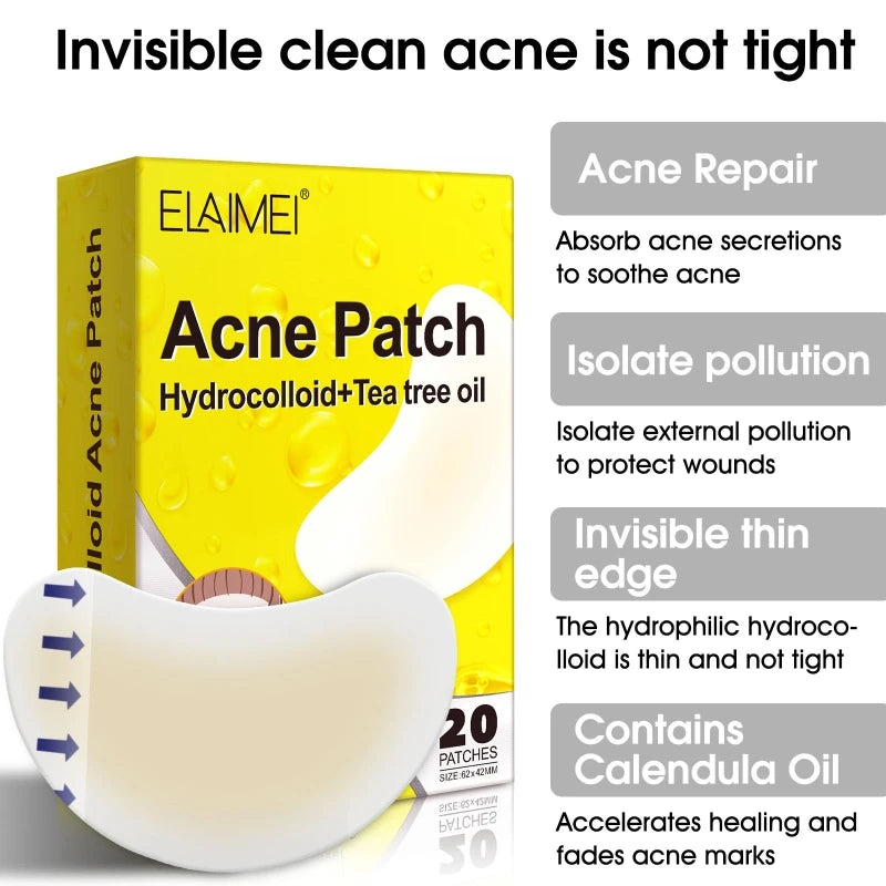 20 Patches Acne Patch Pimple Patches Blemish Protective Cover Absorbing Spot Hydrocolloid Dressing Zit Drop Shipping