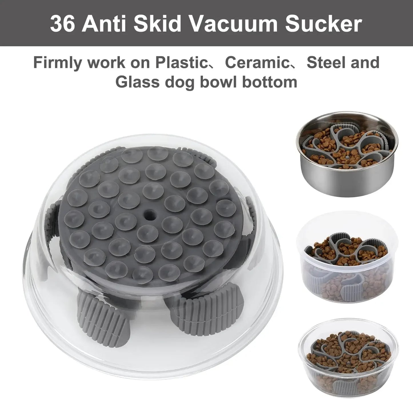 Dog Slow Feeder Bowls Silicone Spiral Pet Food Feeder Insert to Slow Down Eating for Large Medium Small Breed Dogs