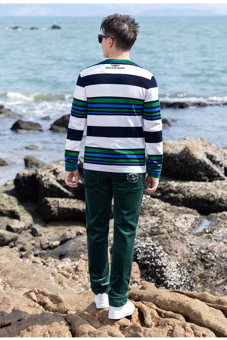 2024 Winter Corduroy Pants for Men Casual Stretch Cotton Straight  Mens Trousers Mid Waist Korean Style  Free Delivery Plus Size