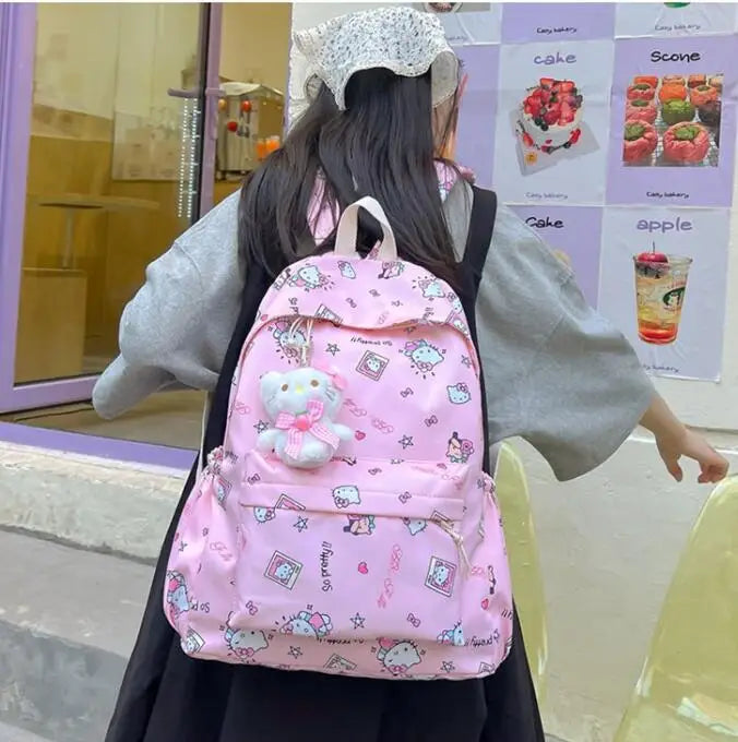 Hello Kitty backpack for junior high school students cute cartoon fashion school bag large capacity school bag for women
