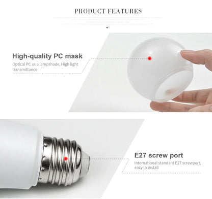 LED Light Sensor Light Bulb E27 15W Dusk to Dawn Smart Auto ON/OFF Switch Day to Night Lamp 110V 220V For Stair Hallway Pathway