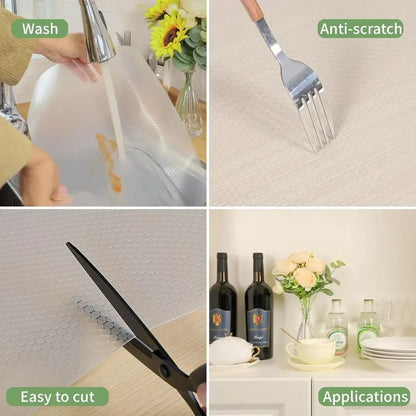 Waterproof Non-Slip Drawer Liners Shelf Mats Oil-Proof Cabinet Cover Placemats Washable Table Pads for Kitchen Organization