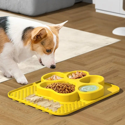 Multi-use Silicone Pet Slow Feeder Bowl Non-slip Portable Pet Canning Lick Tray Choke-proof Cat Food Bowl Food Container