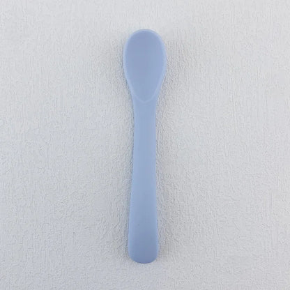 Baby Soft Silicone Spoon Food-grade Silicone Children's Supplementary Feeding Training Spoon Long-handle Silicone Feeding Spoon