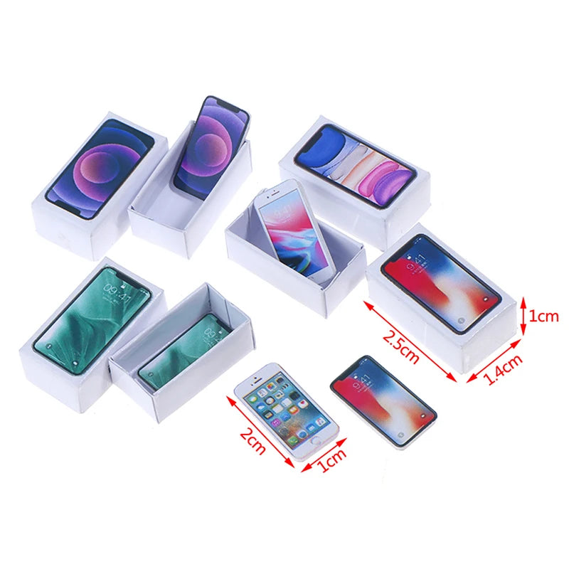 1:12 Scale Miniature Dollhouse Mobile Phone Model for Doll House Decoration