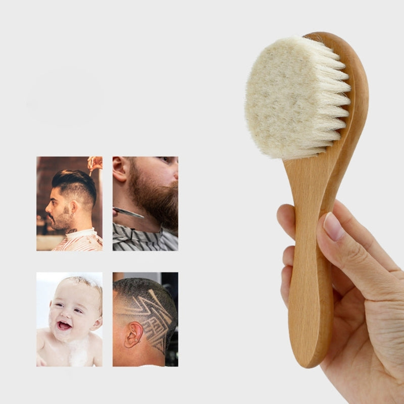 Baby Hair Brush Wooden Handle Baby Round Hair Brush Natural Soft Bristle Cradle Caps Brush for Toddler Newborn Infant A2UB