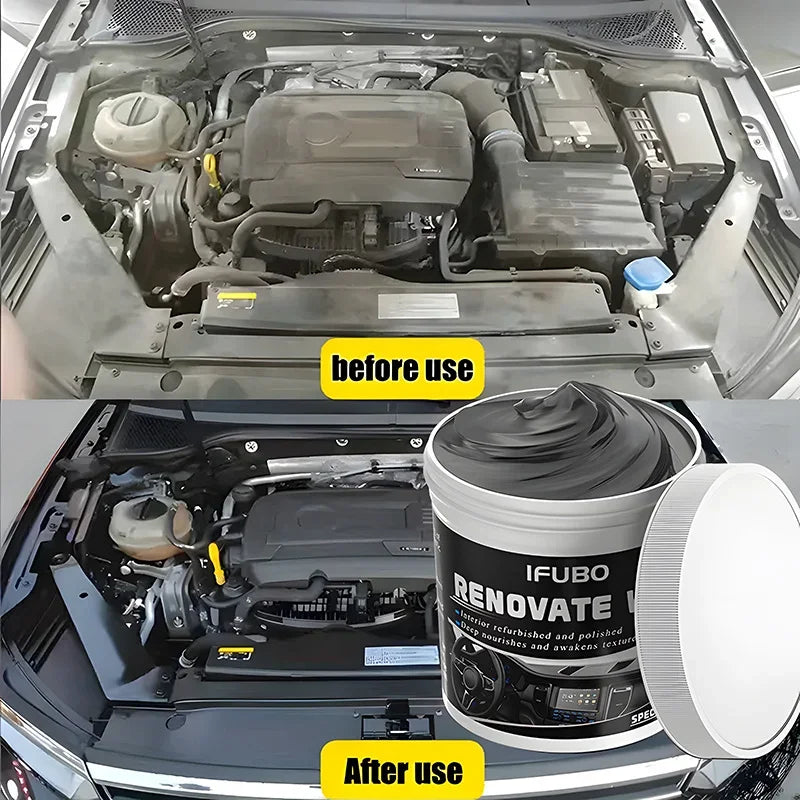 Multi-purpose automotive interior renovation wax plastic parts repair agent, tire protection agent, whitening agent, sponge