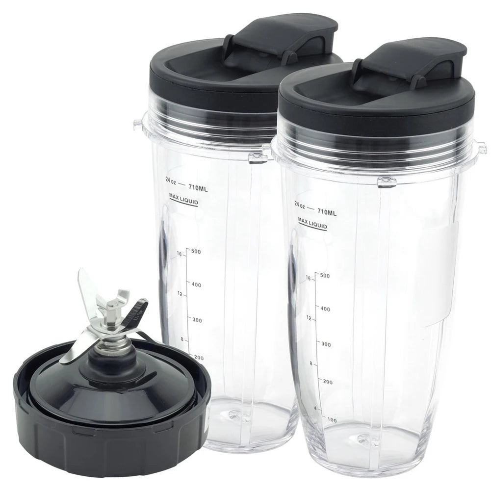 Blender for Ninja, 2 24Oz Cups with To-Go Lids, 7 Fins Extractor Blade, for Auto IQ