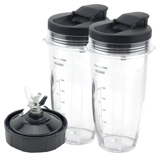 Blender for Ninja, 2 24Oz Cups with To-Go Lids, 7 Fins Extractor Blade, for Auto IQ