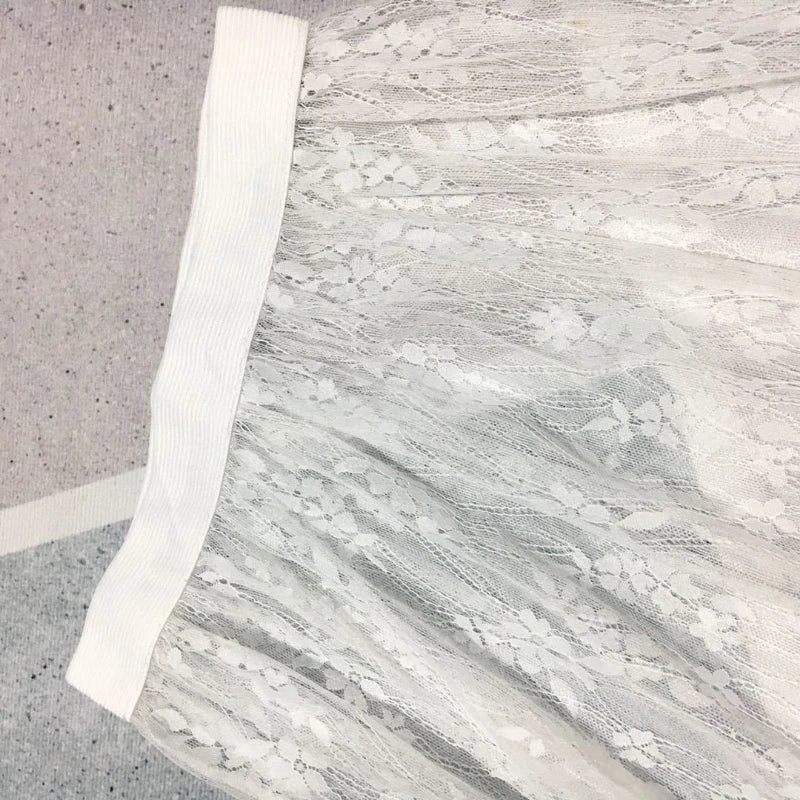 Transparent Sexy Lace Mesh Skirt Elastic High Waist Black White Tulle  Mini Skirts Womens Skirt  Korean Fashion