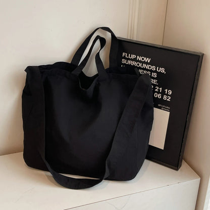 Tote Bag for Women 2025 New Large-Capacity Canvas Shoulder Bag Commuter Computer Bag Large Bag Handbag Korean Style Work Class Travel Play Shopping Shopping