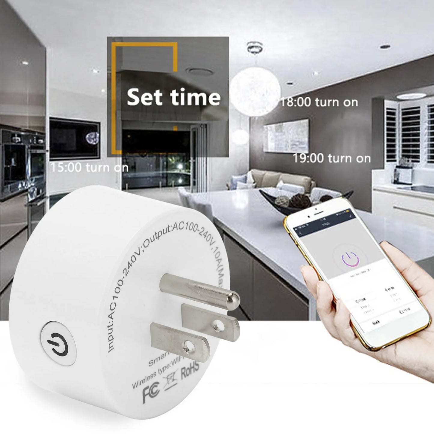 App Remote Control Smart Plug Smart Plug Intelligent Plug Wireless Smart Plug Phone App Remote Control PC 10A for ZigBee3.0 AC