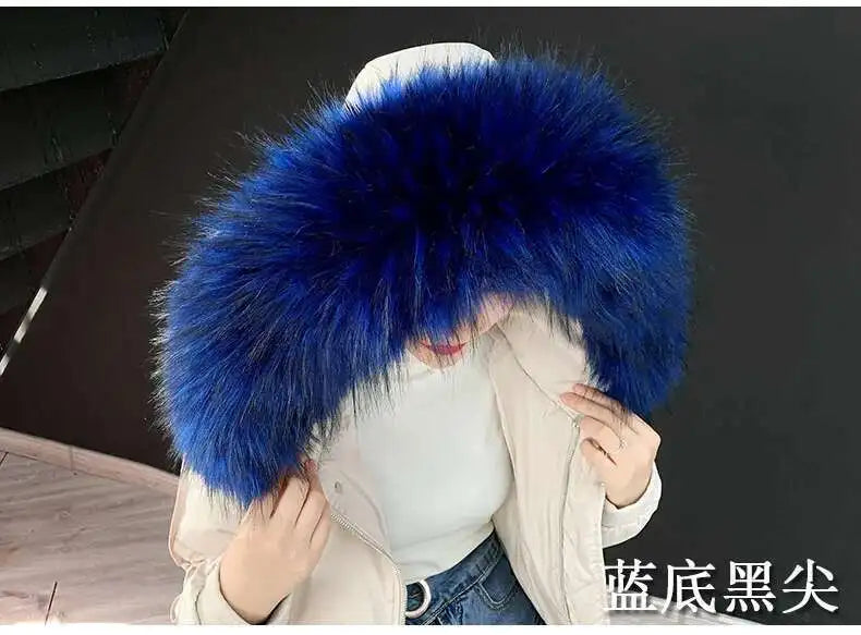 Detachable Faux Fur Collar Extra Large Warm Fake Fur Scarf Wrap Evening Cape For Winter Womens Coat Faux Fur Hood Ttrim Collar