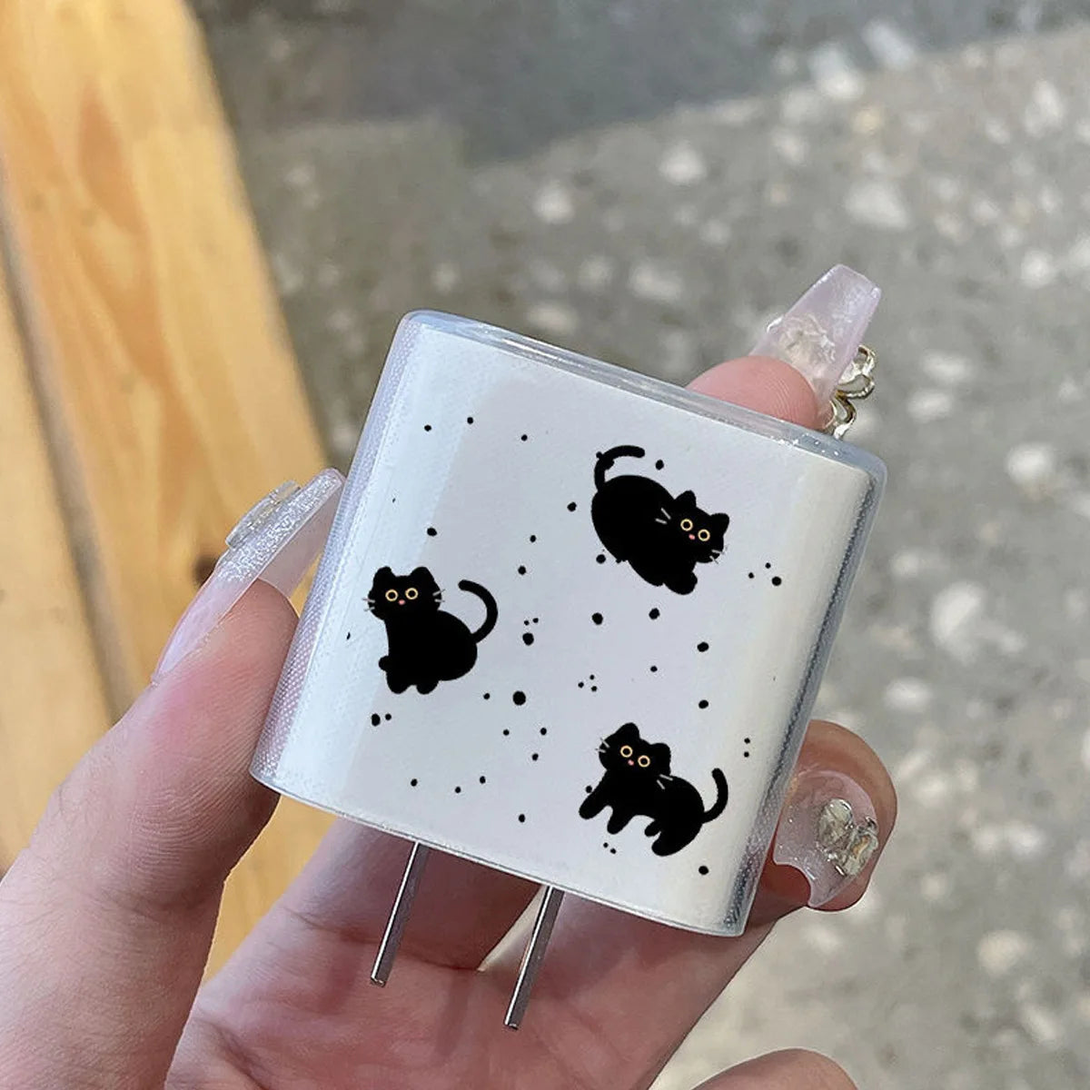 Cartoon Cat Clear Data Charging Cable Protector for iPhone 18W/20W Charger Case Cable Management Phone Wire Cord Organizers