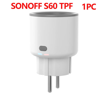 SONOFF S60 TPF EU Wifi Smart Plug 16A Current Smart Socket With Energy Monitoring Remote Control Timer Voice Control Smart Scene