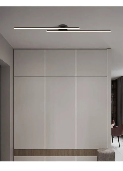 Long Aluminium LED Ceiling Light Modern Creative Design Ceiling Lamp Indoor Lighting Fixture Hallway Balcony Aisle Office Lustre