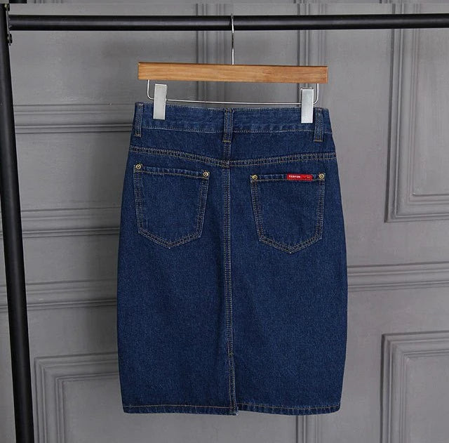 Skirts For Women Midi Denim To Knees Length Womens Skirt Casual Trend A Line Streetwear Offer Youthful Emo Jeans Y2k V Clothing