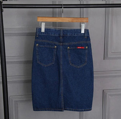 Skirts For Women Midi Denim To Knees Length Womens Skirt Casual Trend A Line Streetwear Offer Youthful Emo Jeans Y2k V Clothing