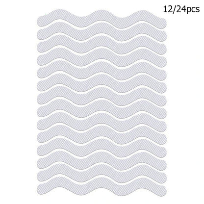 12/24Pcs S Shaped Self-Adhesive Anti Slip Strips Waterproof Safety Strips Shower Stickers Non Slip Tape For Bathtub Stairs Floor