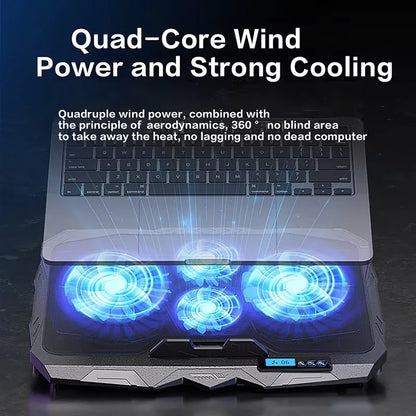 Laptop Cooling Pad,Laptop Cooler with 4 Quiet Fans for 12"-17" Computer,Gaming Laptop Fan, Height Adjustable Laptop Cooling