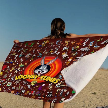 L-Looney-Tunes Beach Towel Cartoon Cute Summer Kids Large Bath Pool Beach Towel Microfiber Absorbent For Swimming Travel