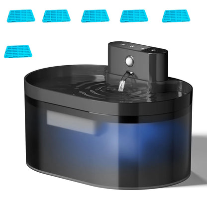 2.2L Wireless Cat Water Fountain Battery Operated Automatic Pet Water Fountain With Motion Sensor Dog Cat Water Dispenser Bowl