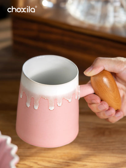 3pcs/set Pink Pour Over Coffee Set, Hand Brew Coffee Maker, Ceramic Coffee Pot Coffee Filter Dripper Coffee Accessories