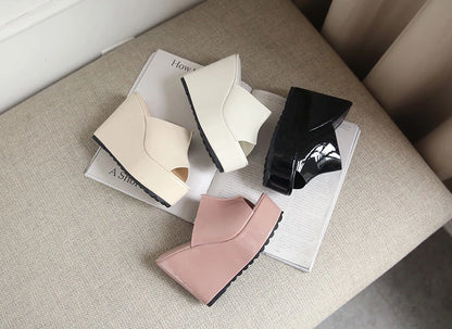 Platform Slippers Women Fashion Shoes Wedge Sandals Solid Color Party Sandles Woman Casual Comfort Designer Summer Footwear