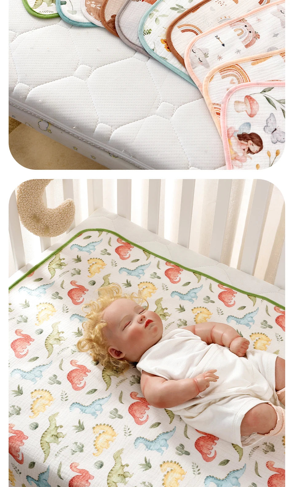 Elinfant S/M/L Size Portable Diaper Changing Mat,Waterproof Foldable Baby Changing Pad,Bedding, Mattress, Replacement cover