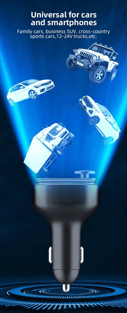 Bluetooth 5.3 FM Transmitter Handsfree Car AUX Radio Modulator MP3 Player with 22.5W & PD30W Fast Charge Adapter Car Accessories