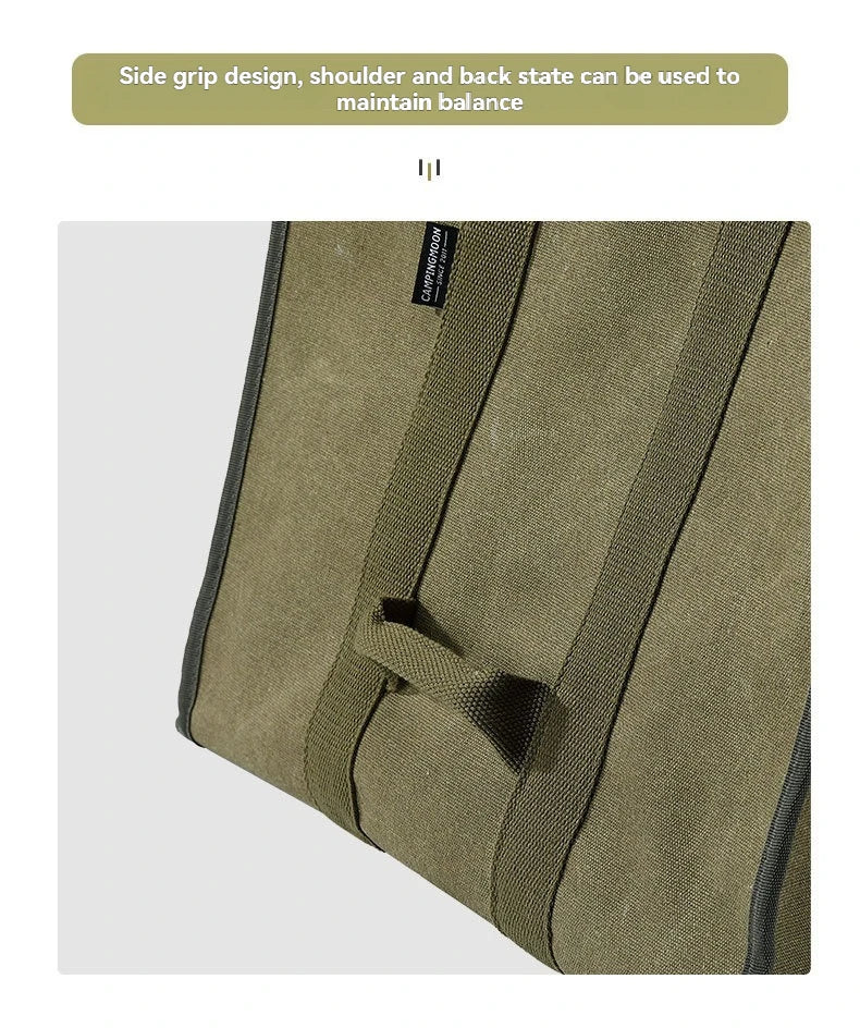 CAMPINGMOON Firewood Storage Bag.Camping Equipment Storage Bag with Double Handles, Shoulder Back, Outdoor Thick Canvas Bag