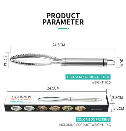 Kitchen accessories Stainles Fish Scales Scraping Graters Fast Remove Fish Cleaning Peeler Scraper Fish bone tweezers tool gadge