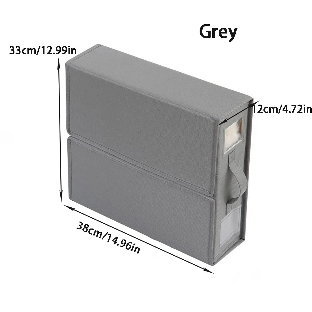 Bed Sheets Set Organizers Storage Linen Fabric Closet Organizers with Window Folding Bedding Storage Box for Pillow Organizer