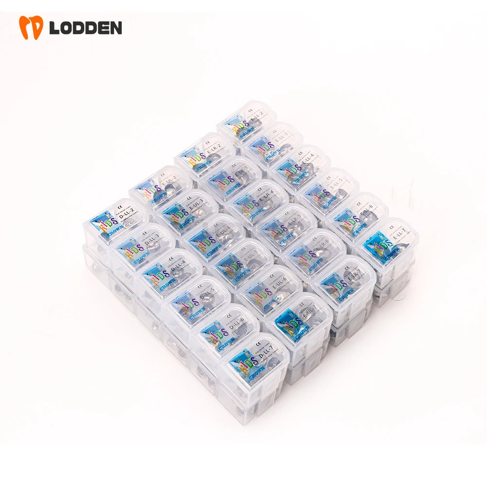 5/48pcs Dental Kids Teeth Crowns Orthodontic Stainless steel Temporary Tooth Crown Individual Model Dentistry  Preformed Tool