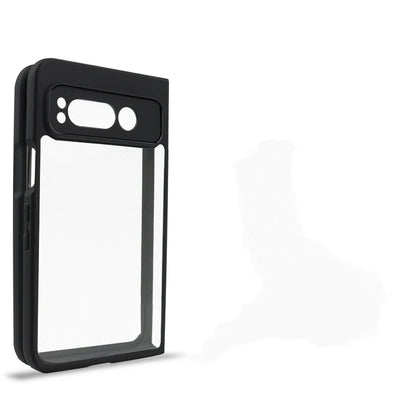 For Google Pixel Fold Case Cover Google Pixel Fold Capa Black Frame Shockproof Back Len Protector Clear Fundas Google Pixel Fold