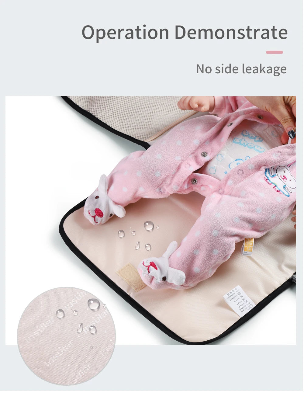 Portable Baby Changing Mat Infant Multifunction Diaper Changing Pad Newborn 2 IN 1 Waterproof Changing Pad Cover Storage Bag