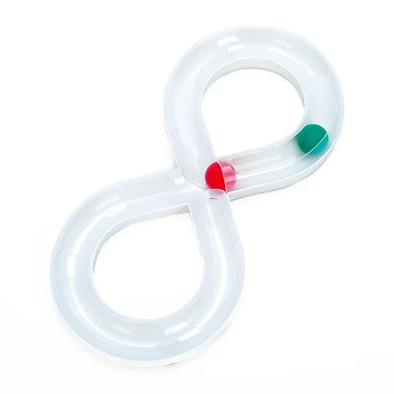 Interactive Cat Turntable Toy - 8-Shaped Track Tunnel with Spinning Ball, Multi-Cat Playhouse for Indoor Kittens