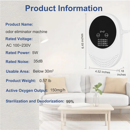 AT21-2X Odor Eliminator For Strong Odor Odor Removal Air Ionizers For Home, Pets,Toilet,Wardrobe, Bedroom,Kitchen,Us Plug
