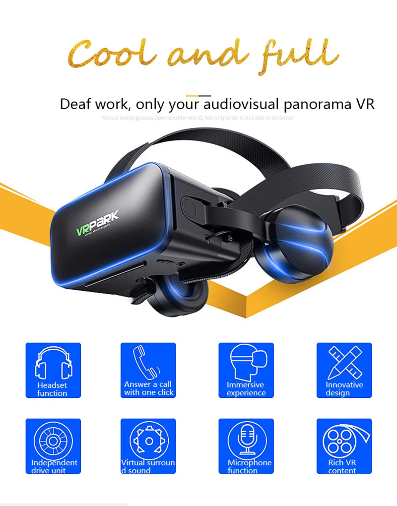 VR Glasses 3D Virtual Reality Headset Helmet For Phone Lenses Goggles Devices Viar Smart Smartphones Cell Game Viewer Mobile Set