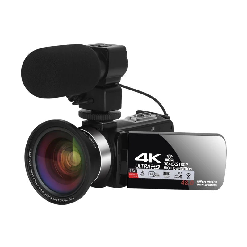 4k Professional Camcorder for Youtube Tiktok and Vlog Streaming with16x Digital Zoom Wifi Infrared Night Vision Video Cameras