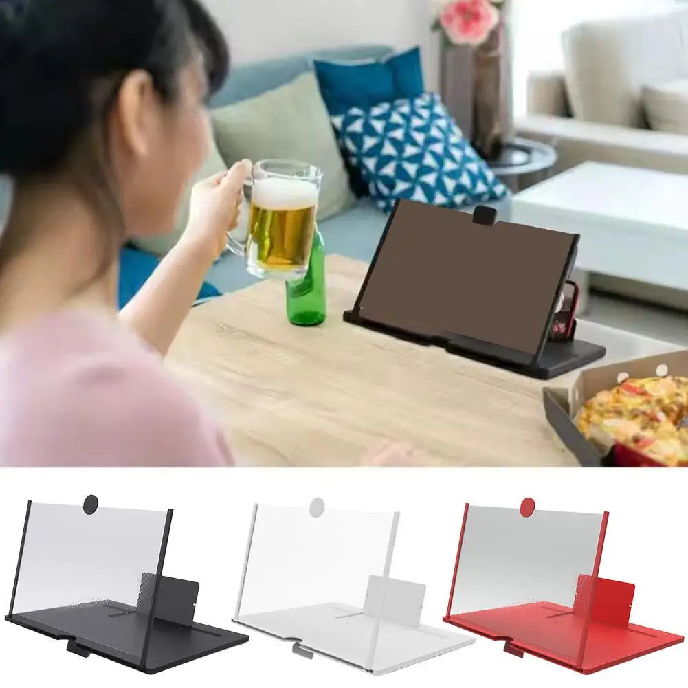 Screen Amplifier 10in 3D HD Phone Screen Magnifier Portable Pull Out Foldable Cell Phone Screen Enlarger for Movie Video Viewing