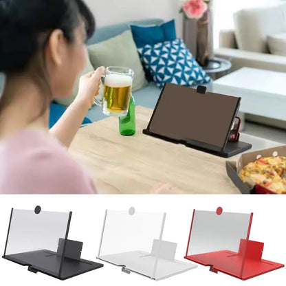 Screen Amplifier 10in 3D HD Phone Screen Magnifier Portable Pull Out Foldable Cell Phone Screen Enlarger for Movie Video Viewing