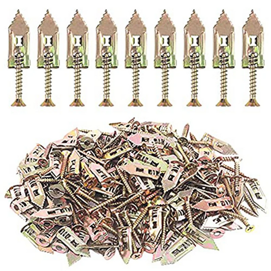 Drywall Self-Drilling Anchors With Screws, Hollow-Wall Anchor Kit With Screws, Suitable For Wall Insulation Board, Shelf-Best Se
