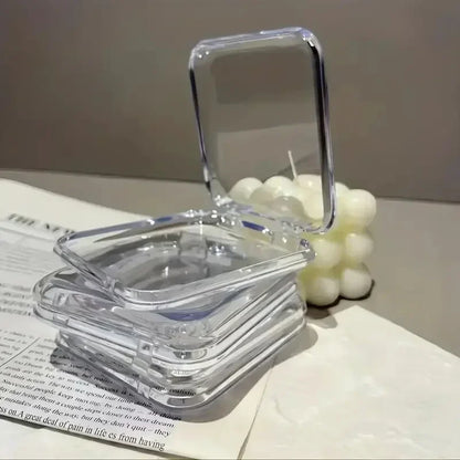 10PCS Press-On Nail Storage Acrylic Boxes with Adhesive Sheets Transparent Clear Nail Boxes Jewelry Storage Tool&Accessories