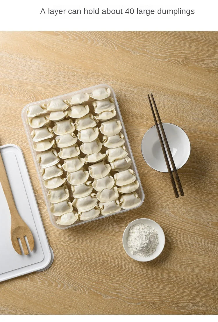 Food Storage Box, Fruit Egg Organizer, Refrigerator Fresh Keep Organizer, Kitchen Leak Proof Dumpling Storage Box