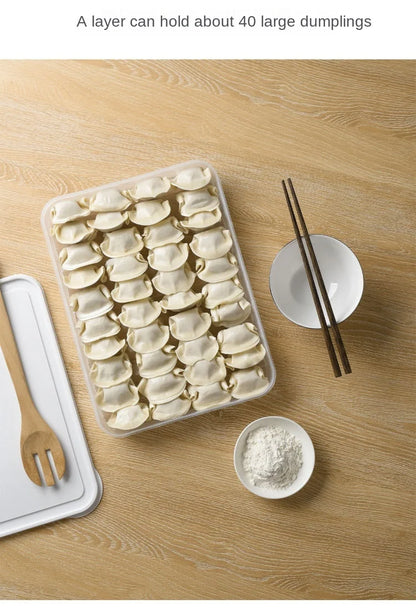 Food Storage Box, Fruit Egg Organizer, Refrigerator Fresh Keep Organizer, Kitchen Leak Proof Dumpling Storage Box