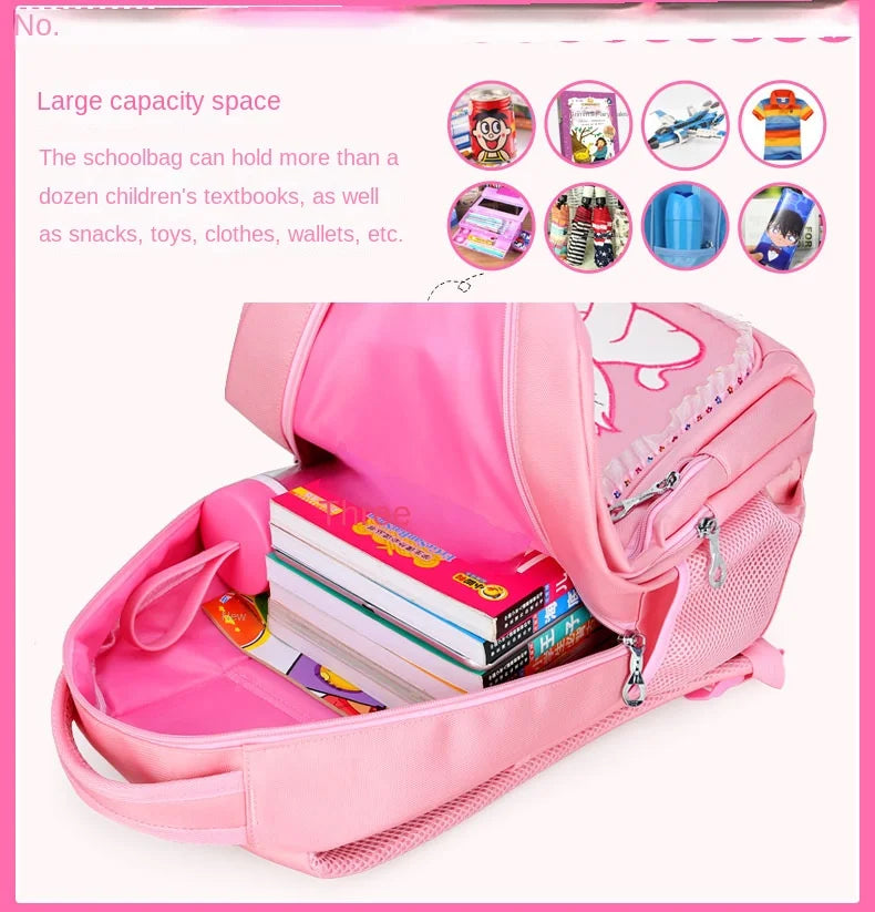 Children School backpack for Girls Cute Cat School Students Backpack For Kids Wheeled Backpack Bag Trolley School Bags On Wheels